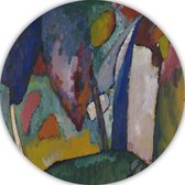 De waterval - Wassily Kandinsky wandbord - Oude Meesters wandschaal - Muurdecoratie rond Expressionisme - Wanddecoratie landelijk - Schilderij - Slaapkamer decoratie muurcirkel forex 50x50 cm