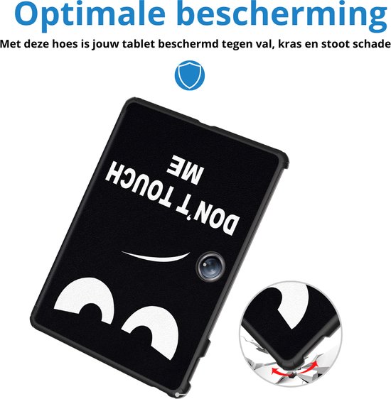 Case2go - Housse de tablette adaptée à OnePlus Pad 2 (2024)/ OnePlus Pad Pro - Housse à trois volets - Fonction Auto/Réveil - Don't Touch Me