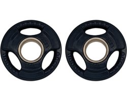 Gym Masters – halterschijf 1,25 kg – bumper plates – vloerbeschermend – PREMIUM – 2 stuks halterschijven – set gewichten 1,25 kg – halter gewichten – halterschijven 50mm – fitness gewichten – gewichten set – crossfit- bumper plates 50mm – bumperplate
