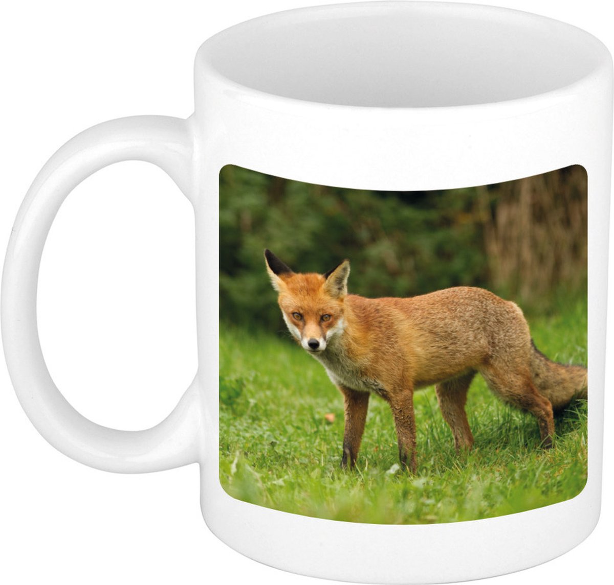 Dieren bruine vos foto mok 300 ml - cadeau beker / mok vossen liefhebber