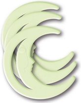 Glow in the dark stickers - 3x stuks - Maan - 8 cm - Lichtgevende stickers - Kinderkamer decoratie/versiering