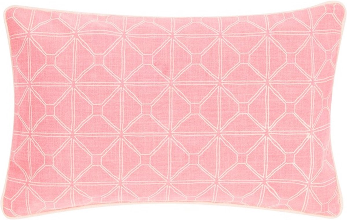 Linen & More Graphic Stonewash Strawberry P Kussen | 30 X 50 | Sierkussen Voor Woonkamer Of Slaapkamer Roze