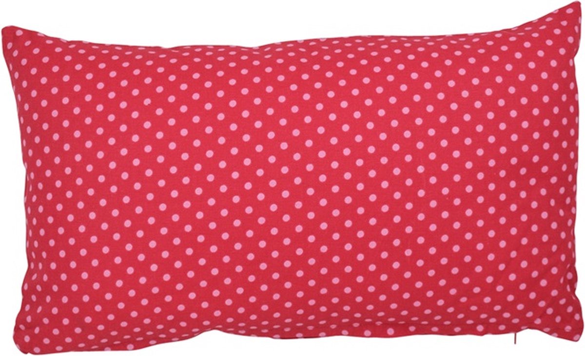 Linen & More Kussen Duo Dot Rood | 30 X 50 | Sierkussen Voor Woonkamer Of Slaapkamer
