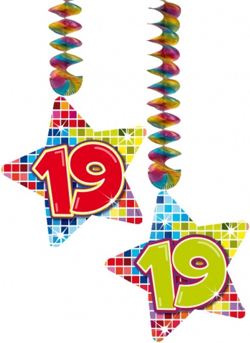 Hangdecoratie sterren 19 jaar