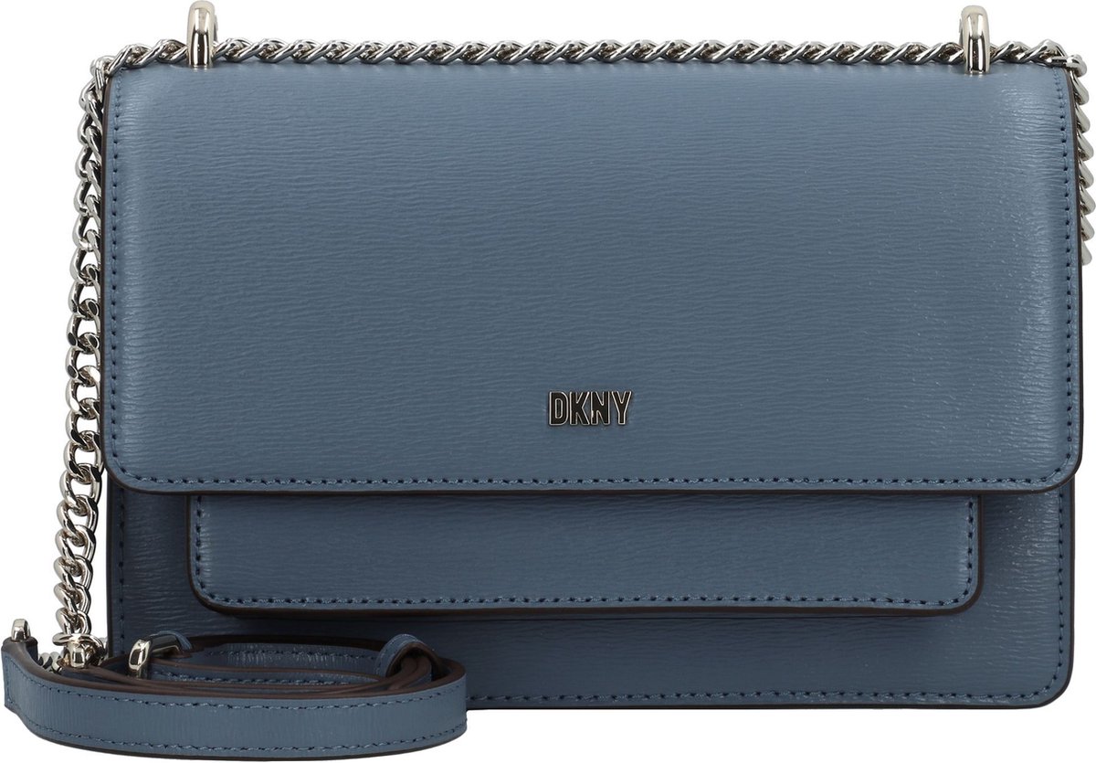 DKNY Leren Schoudertas Bryant Sutton Crossbody Bag Coastal Blue Lichtblauw