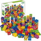 BiOBUDDi Bouwset met 3 basisplaten - Bouwspeelgoed - Biologisch plastic - Passend op Lego Duplo - Inclusief stickervel - CO2 Neutraal + 100% Recyclebaar -