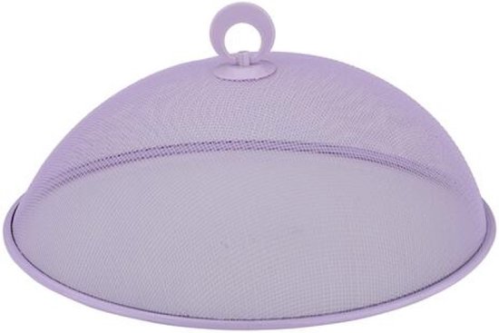 Alpina Vliegenkap/voedselkap - 3x - rond - lila paars - D30 x H15 cm - buiten eten - anti insecten - metaal — afbeelding 3