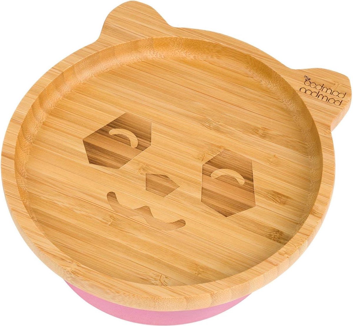 Goedkoopste Bamboe babybord met zuignap - kinderen en peuters - panda-roze - babyvoeding