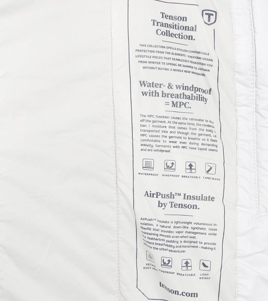 Tenson - Manteau Transition Wit - Homme - Taille XXL - Coupe Regular