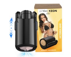 Kiiroo Keon & Victoria June Pocket Pussy - Automatische Masturbator voor Mannen - Connect met Adult Content via FeelMe AI voor een Interactieve Ervaring - Tot 230 Strokes per Minuut en Regelbare Strokelengte