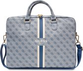 Guess Printed Stripe Laptoptas voor o.a. Apple MacBook 15/16" - Blauw