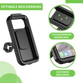 NOVTEC Telefoonhouder Fiets- 360 graden draaibaar- Drie Stuur Adapters- Fiets Scooter & Motor- GSM Houder -Anti Schok Laag -Zwart - 4 tot 7 inch