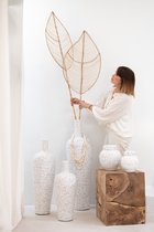 J-Line Vase Lauwra Ciment Blanc Medium