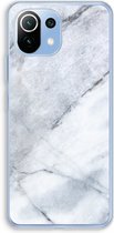 Case Company® - Hoesje geschikt voor Xiaomi Mi 11 Lite hoesje - Witte marmer - Soft Cover Telefoonhoesje - Bescherming aan alle Kanten en Schermrand