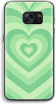 Case Company® - Hoesje geschikt voor Samsung Galaxy S7 hoesje - Hart Groen - Soft Cover Telefoonhoesje - Bescherming aan alle Kanten en Schermrand