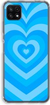 Case Company® - Hoesje geschikt voor Samsung Galaxy A22 5G hoesje - Hart Blauw - Soft Cover Telefoonhoesje - Bescherming aan alle Kanten en Schermrand