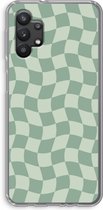 Case Company® - Hoesje geschikt voor Samsung Galaxy A32 5G hoesje - Grid Groen - Soft Cover Telefoonhoesje - Bescherming aan alle Kanten en Schermrand