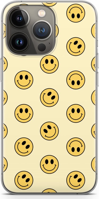 Case Company® - Hoesje geschikt voor iPhone 13 Pro hoesje - Smiley N°2 - Soft Cover Telefoonhoesje - Bescherming aan alle Kanten en Schermrand
