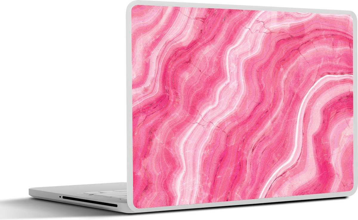 Laptop sticker - 11.6 inch - Agaat geode - Roze - Kristal - Geode - 30x21cm - Laptopstickers - Laptop skin - Cover