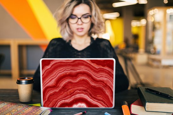 Laptop sticker - 11.6 inch - Agaat - Rood - Edelsteen - Abstract - 30x21cm - Laptopstickers - Laptop skin - Cover