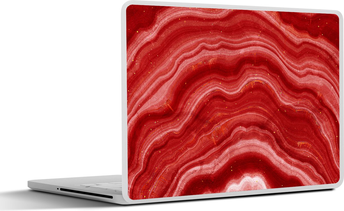 Laptop sticker - 14 inch - Agaat - Rood - Edelsteen - Abstract - 32x5x23x5cm - Laptopstickers - Laptop skin - Cover