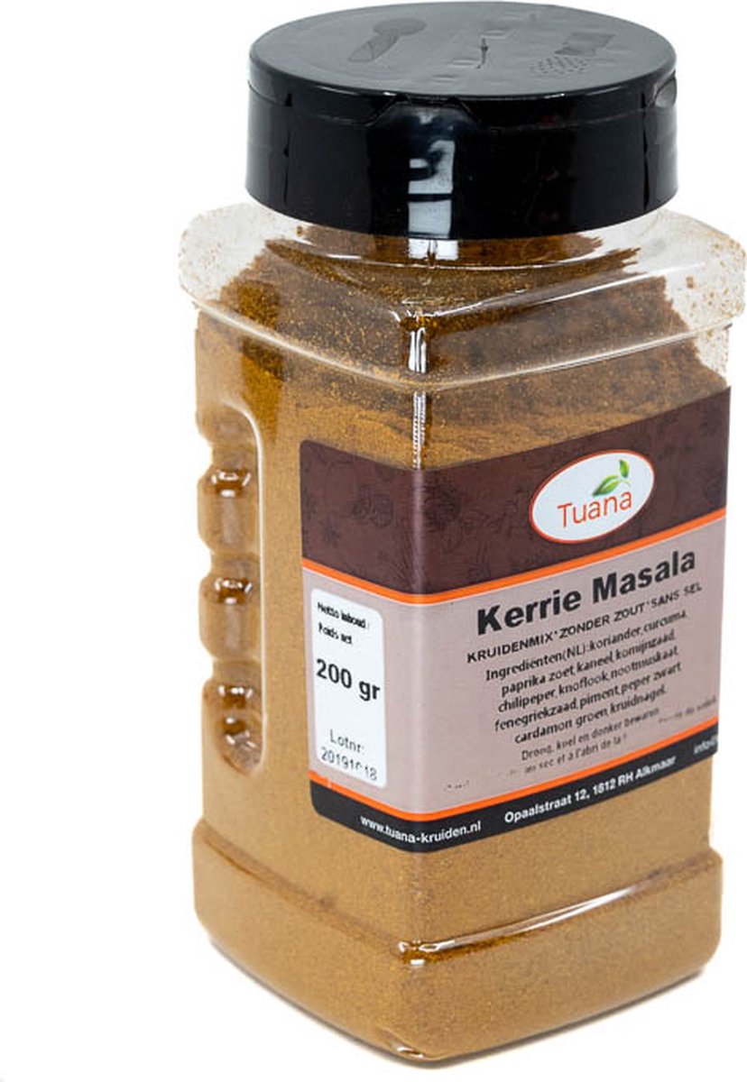 Goedkoopste Tuana Kruiden - Kerrie Masala - Strooibus 140 Gram - Kruiden Zonder Zout - MP-K-0026