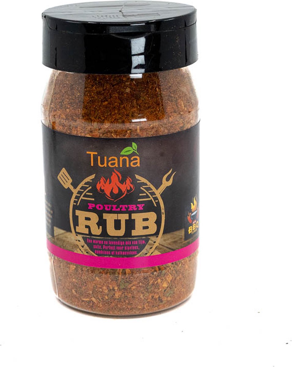 Goedkoopste Tuana Kruiden - Poultry Rub - 140 Gram - Kruiden Zonder Zout - RUB03