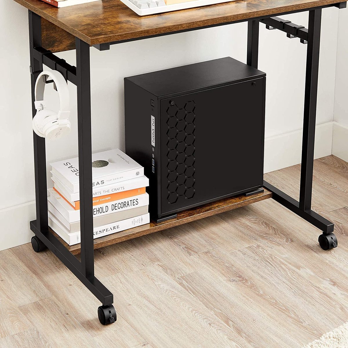 DlandHome Laptoptafel, in hoogte verstelbaar, met wielen, 80
