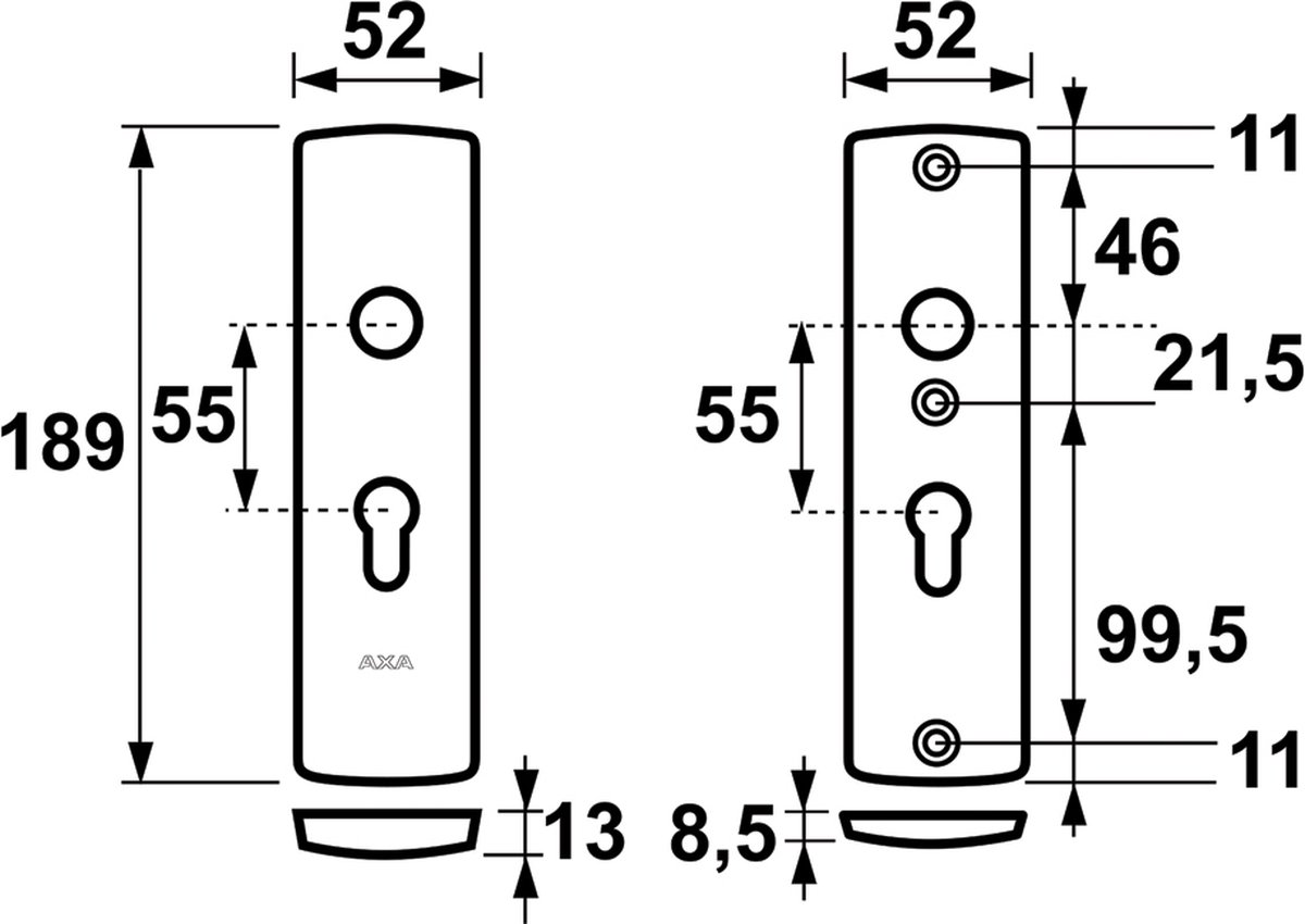 Axa Veiligheids Kortschild Kruk F1 PC55mm 6670-10-11/55