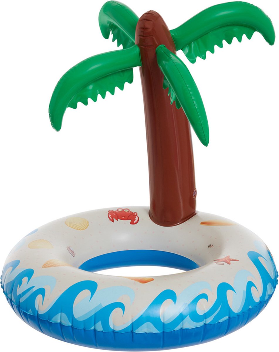 Eiland/palmboom opblaasbare zwemband/zwemring 79 x 85 cm speelgoed voor kinderen en volwassenen - Buitenspeelgoed zwemband/zwemringen - Waterspeelgoed