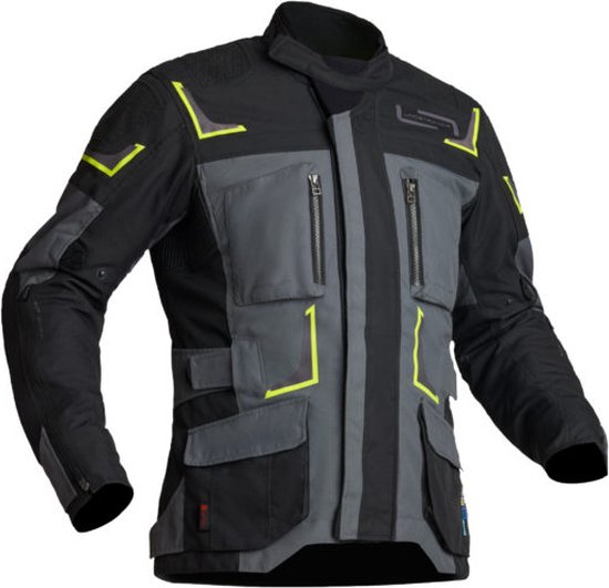 Lindstrands Textile Jacket Myrvik Grey Black Yellow 54 - Maat - Jas