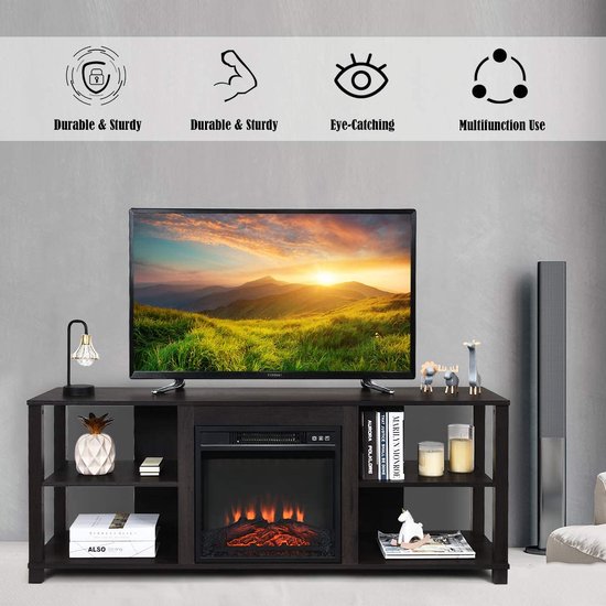 2-laags tv-haardstandaard, hout Multifunctioneel  entertainmentmediaconsolecentrum voor... | bol.com