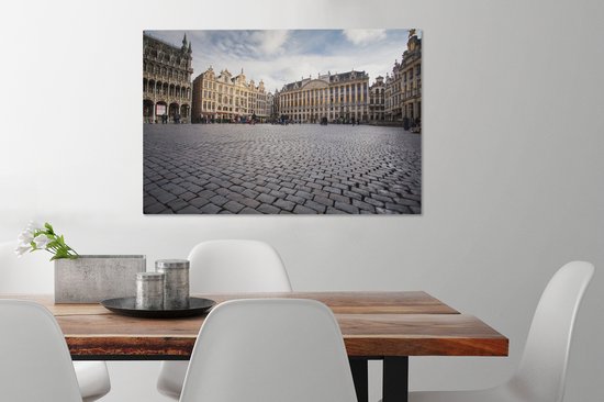 Toile Peinture Architecture - Bruxelles - België - 90x60 cm - Décoration murale