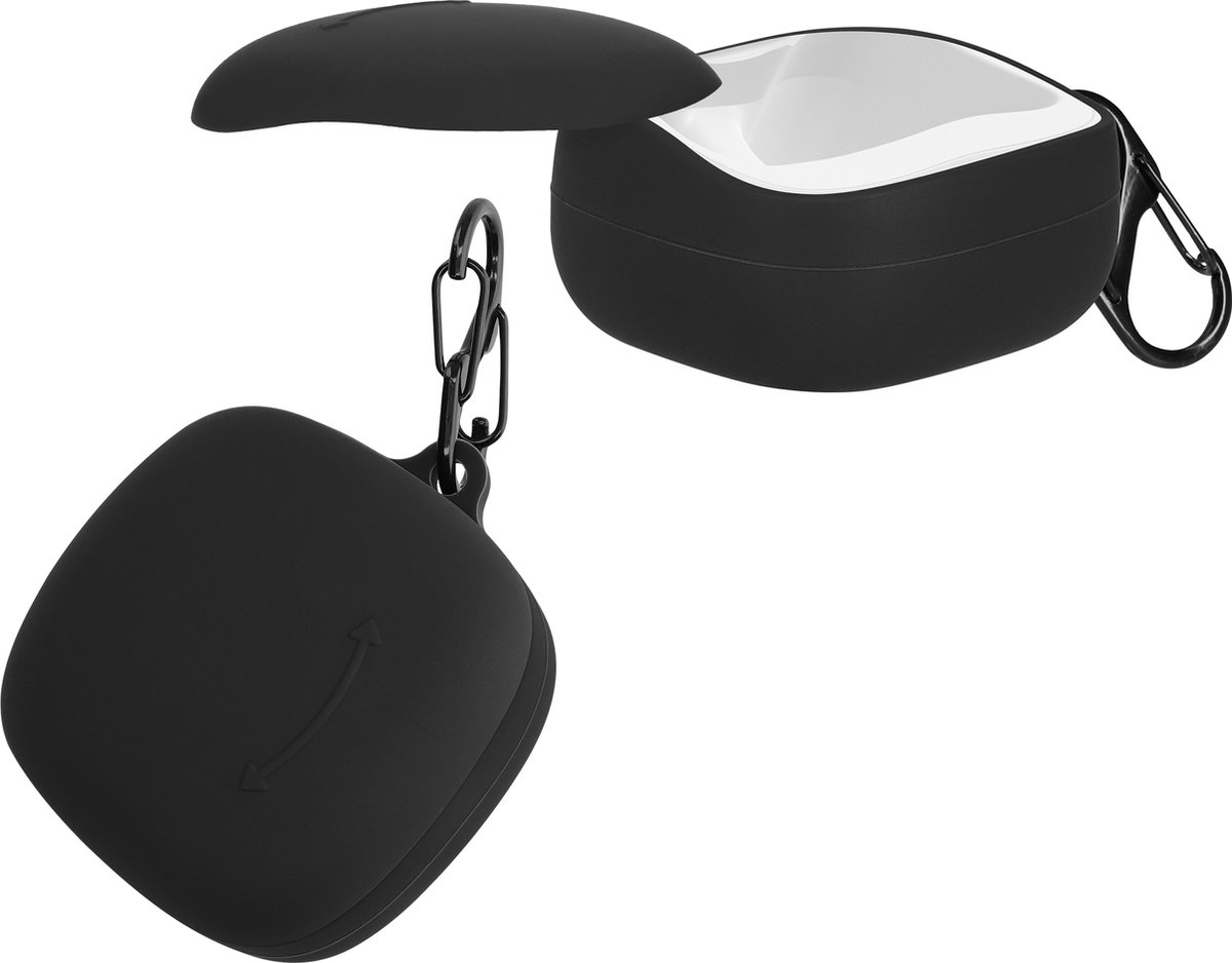 kwmobile cover voor oordopjes case - Compatibel met Sony WF-SP700N - Trendy beschermhoes draadloze oordopjes in zwart