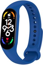 Siliconen Smartwatch bandje - Geschikt voor Xiaomi Mi Band 7 siliconen bandje - blauw - Strap-it Horlogeband / Polsband / Armband