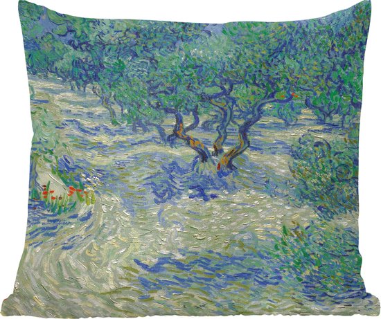 Sierkussens - Kussentjes Woonkamer - 60x60 cm - De Olijfgaard - Schilderij van Vincent van Gogh