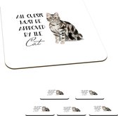 Onderzetters voor glazen - Spreuken - Kat - Quotes - All guests must be approved by the cat - 10x10 cm - Glasonderzetters - 6 stuks
