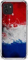 Telefoon Hoesje Geschikt voor Samsung Galaxy A03 Leuk Hoesje met transparante rand Nederlandse Vlag