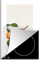KitchenYeah® Inductie beschermer 30x52 cm - Fruit - Sinaasappel - Bladeren - Kookplaataccessoires - Afdekplaat voor kookplaat - Inductiebeschermer - Inductiemat - Inductieplaat mat