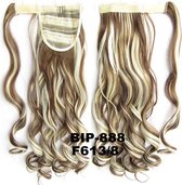 Wrap Around paardenstaart, ponytail hairextensions wavy blond / bruin - F613/8