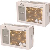 Set de 2 x Lumières de Noël blanc chaud 120 LED avec fonction variateur et minuterie 1200 cm - pour extérieur et intérieur - Éclairage sapin