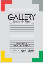 Gallery tekenblok-schetsblok 14,8 x 21 cm (A5), 180 g/m², blok van 50 vel