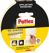 Afplaktape pattex 19mmx50m classic creme | Omdoos a 12 stuk x 1 rol | 12 stuks