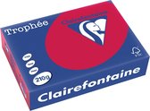 Clairefontaine Trophée Intens, gekleurd papier, A4, 210 g, 250 vel, kersenrood 4 stuks