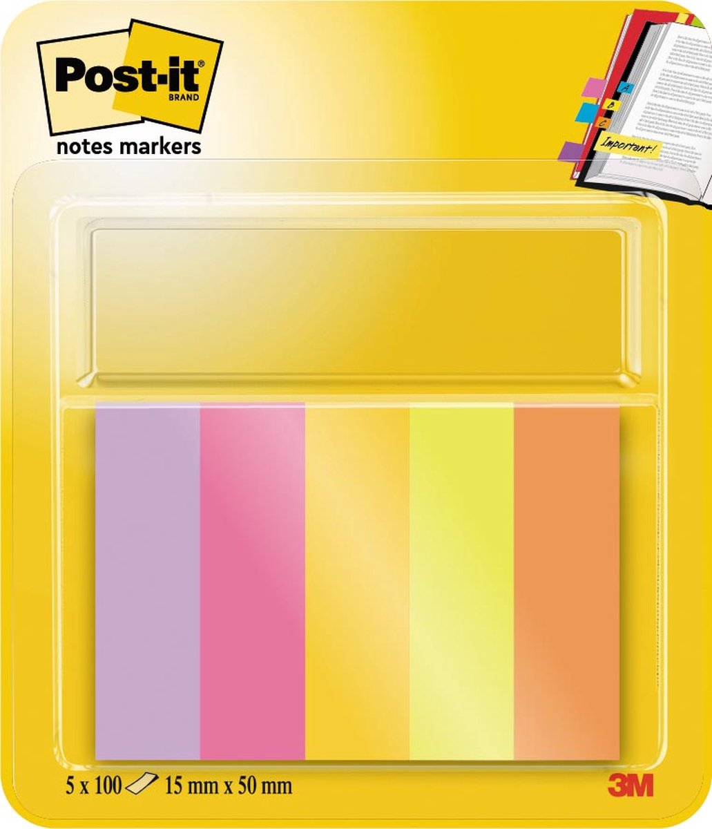 POST-IT Index - 5 kleuren - 11,9 x 43,2 mm - 100 tabs