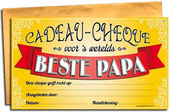 Coupon pour le meilleur papa - Bon / bon / carte cadeau - Chèque