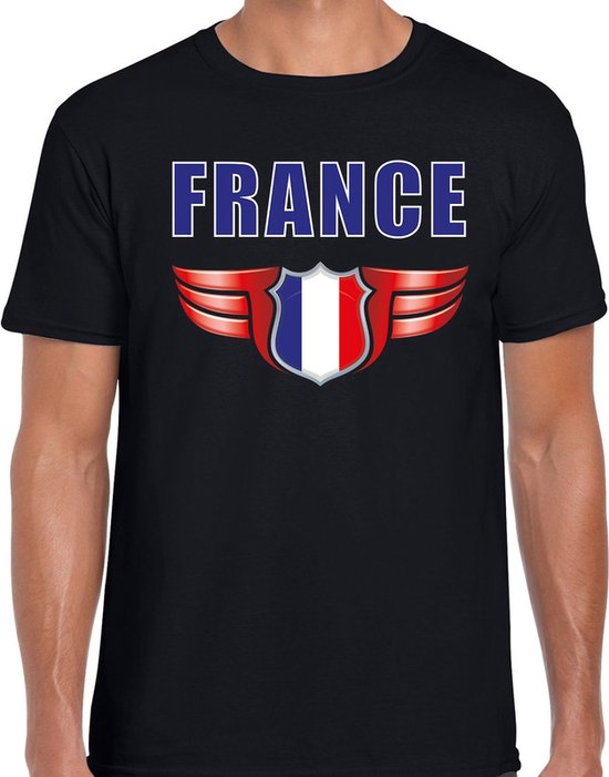 T-shirt France pays France noir pour homme Maillot supporter