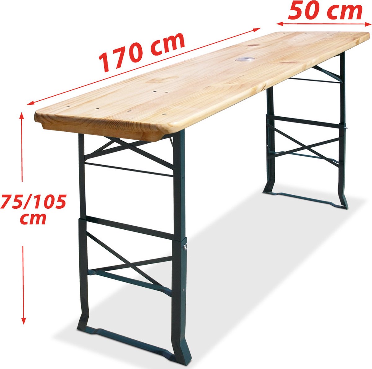 Deuba Houten Tafel - Vouwbaar & Hoogte Verstelbaar thumbnail 6