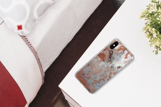 Coque iPhone X - Métal - Rouille - Argent - Coque de téléphone en Siliconen