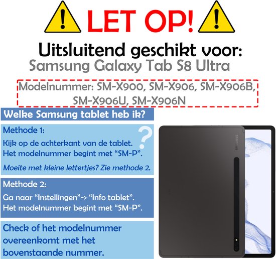 Samsung Tab S8 Ultra Cover Luxe Case Book Case With Cutout S Pen - Samsung Galaxy Tab S8 Ultra Cover 12,4 pouces - Rouge